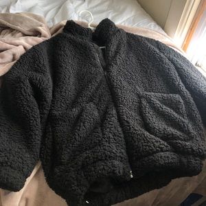 Black soft teddy jacket